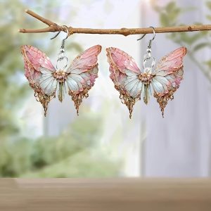 10 pairs 2D Acrylic Butterfly Earrings Set: Colorful Fashionable Jewelry for Halloween, Thanksgiving, Autumn & Winter