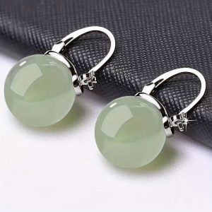 Jade Anti-Allergic Earrings for Temperament and Personality